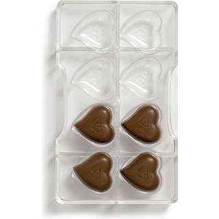Professionel chokoladeform i polycarbonat - Heart 8 stk