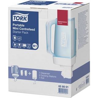 Tork M1 Turkis, transportabel dispenser til centerfeedruller, inkl. 1 rulle