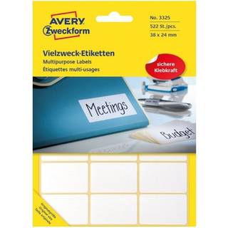Avery 3325 Labels-Etiketter, hvide All-round 38x24 stor pakke 522stk.