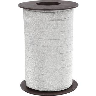 Sølv Glitter Gavebånd 10mm - 100m Rulle