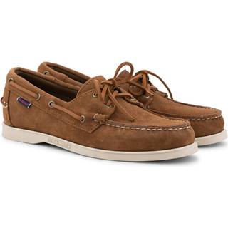 Sebago Docksides Suede Boat Shoe Brown Cognac