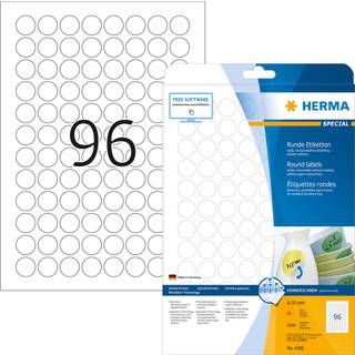 HERMA Removable labels A4 Ø 20 mm white Movables® technology