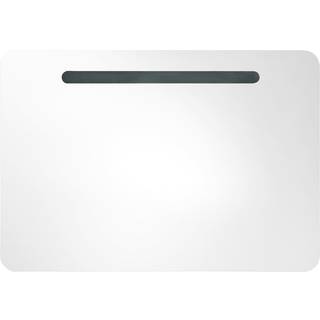 Badeværelsesskab Med Spejl + Led-Lys 80X9,5X55 Cm