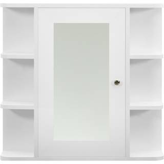 badeværelsesskab med spejl 66x17x63 cm MDF hvid