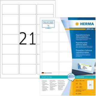 HERMA Removable Labels 63.5x38.1 100 Sheet DIN A4