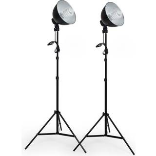 2 fotolys til digital og analog fotografering med pærer - sort