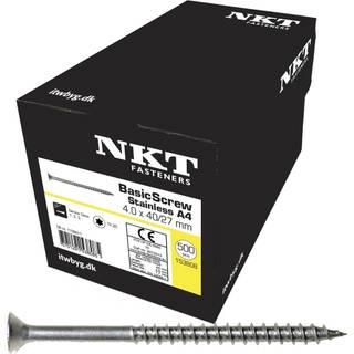 NKT Basic skrue rustfri kv. A4 4,5x50/35 mm - 300 stk.