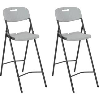 foldbare barstole 2 stk. HDPE og stål hvid