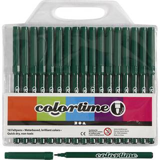 Colortime Mørk Grøn Tusch 2 mm - 18 stk.