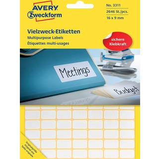 Avery manuel etiket 22 x 18 mm, 1200 stk.