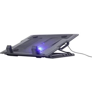 Justerbar laptop-køler med LED-lys og ekstra USB-port