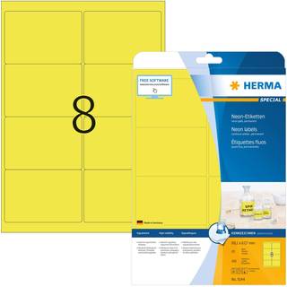 HERMA 5144 / Neon labels A4 99.1 x 67.7 mm luminous yellow permanent adhesion