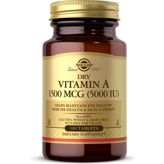 Solgar Dry Vitamin A 5000 IU, 100 tabl