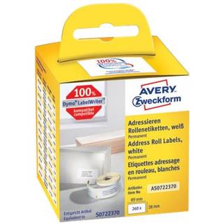 Avery AS0722370 adresseetiketter 89x28mm, 2 x 130 stk