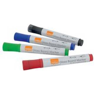 Whiteboard marker glas assorteret (4 stk), Nobo 1905324