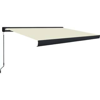 Manuel Kassettemarkise 350 Cm - blå og hvid (grå ramme) / 450 x 300 cm