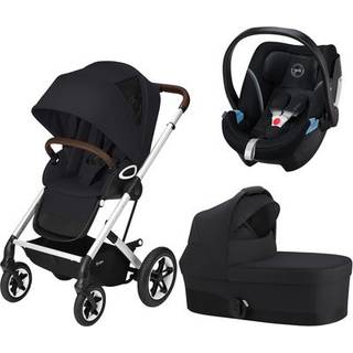 Cybex TALOS S Lux Duovogn inkl. Beemoo Route i-Size Autostol Baby & ISOFIX Base, Seashell Beige/Black Stone