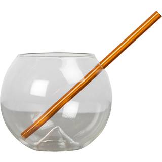 Byon Clear-amber Glas med sugerør Magaluf 2-pak Clear/amber One Size
