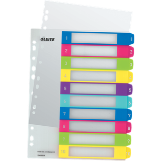 Leitz Register printbar PP A4+ 1-10 WOW farver 12430000