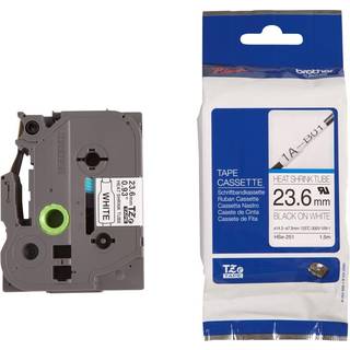 Brother Hse251E sort-hvid krympeflex-tape, 21mm x 1,5m
