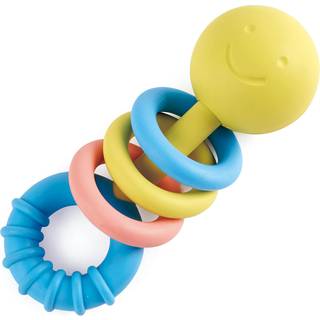 Hape Rattling Rings Teether | Bevægelig tænder og rasle ryster legetøj til babyer bløde farver