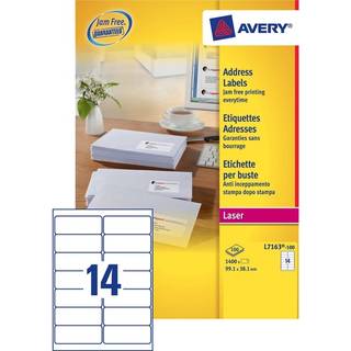 Avery L7163-100 Adresse etiketter DL kuverter 14 pr. ark 99.1 x 38.1 100 ark