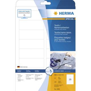 HERMA navne/tekstil etiket aftagelig 88,9 x 33,8 hvid mm, 160 stk.