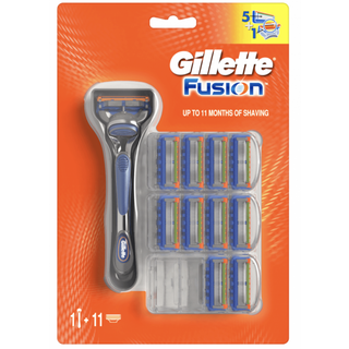Gillette Fusion5 Barberkniv + erstatningshoveder 11 stk. - 11 stk.