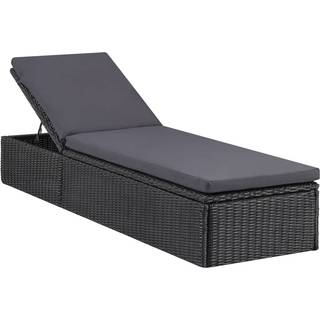 liggestol polyrattan brun og mørkegrå