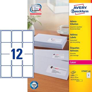 Avery L7164-100 etiketter med QuickPEEL og Ultragrip 63,5x72mm