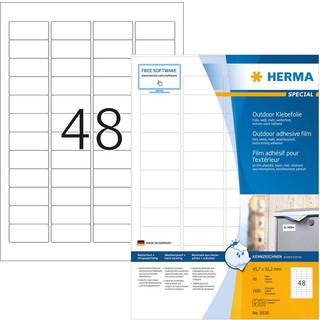 HERMA Weatherproof outdoor film labels A4 45.7 x 21.2 mm white