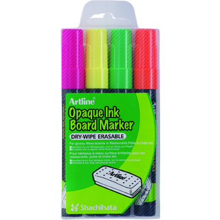 Artline board marker Opaque 2mm 4/sæt til whiteboard og glastavler