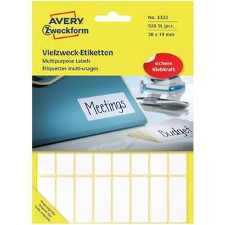 Avery etiketter 38x14mm 3323 hvid
