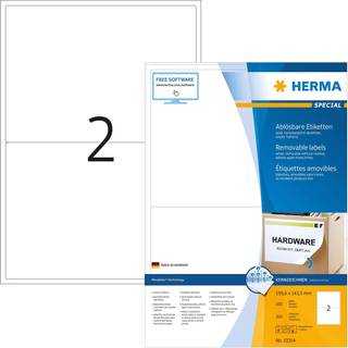 HERMA etiket aftagelig 199,6 x 143,5 mm, 200 stk.