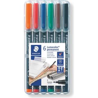 Staedtler Lumocolor Perm F 0,6mm 6 ass./boks