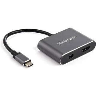 StarTech.com USB C Multiport Video Adapter - 4K 60Hz USB-C to HDMI 2.0 or Mini DisplayPort 1.2 Monitor Display Adapter - HBR2 HDR - video interface converter - Mini DisplayPort / HDMI - 20.5 m