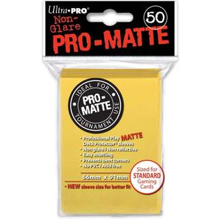 Kort tilbehør - Ultra Pro - Matte non Glare Yellow (50 stk Standard Sleeves)