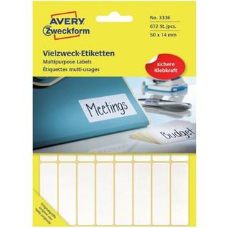Avery etiketter 50x14mm 3336 hvid