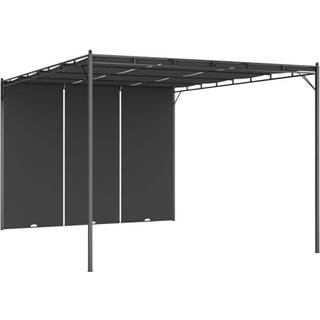 Havepavillon Med Gardin 3X3X2,25M Farvet - Antracitgrå / 4 x 3 x 2.25 m
