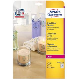 Avery L7782-25 etiketter transparente 63,5 x 38,1mm 525 stk