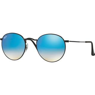 Ray - Ban Mand RB3447 ROUND METAL 002/4O Solbriller Metal Sort Blå Rund Normal