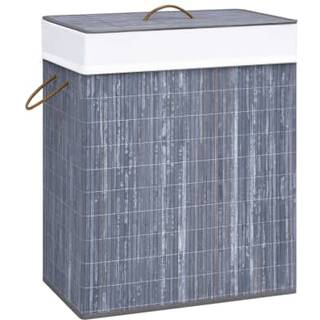 Vasketøjskurv Bambus Rektangulær Naturfarvet - Grå / 43.5 x 33.5 x 65.5 cm