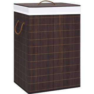 vasketøjskurv med 2 rum 72 l bambus brun