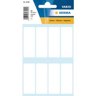 HERMA etiket manuel 19 x 50 hvid mm, 56 stk.