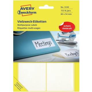 Avery 3330 Labels-Etiketter, hvide All-round 80x54 stor pakke 112stk.