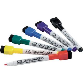Nobo Quartet ReWritables - markør - sort, rød, blå, grøn, gul, lilla (pakke med 6)