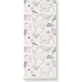 Katie Scott Wallpaper - Animals - Off-White