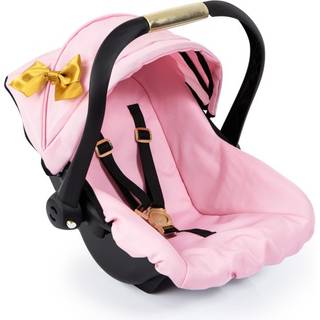 Bayer Design Deluxe Car Seat with Canopy for Dolls - Pink w/ Gold Bow (67990AA)
