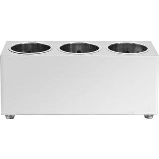 bestikholder 3 rum rektangulær rustfrit stål