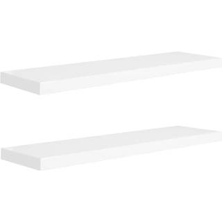 Væghylder 2 Stk. 90X23,5X3,8 Cm Mdf Grå Højglans